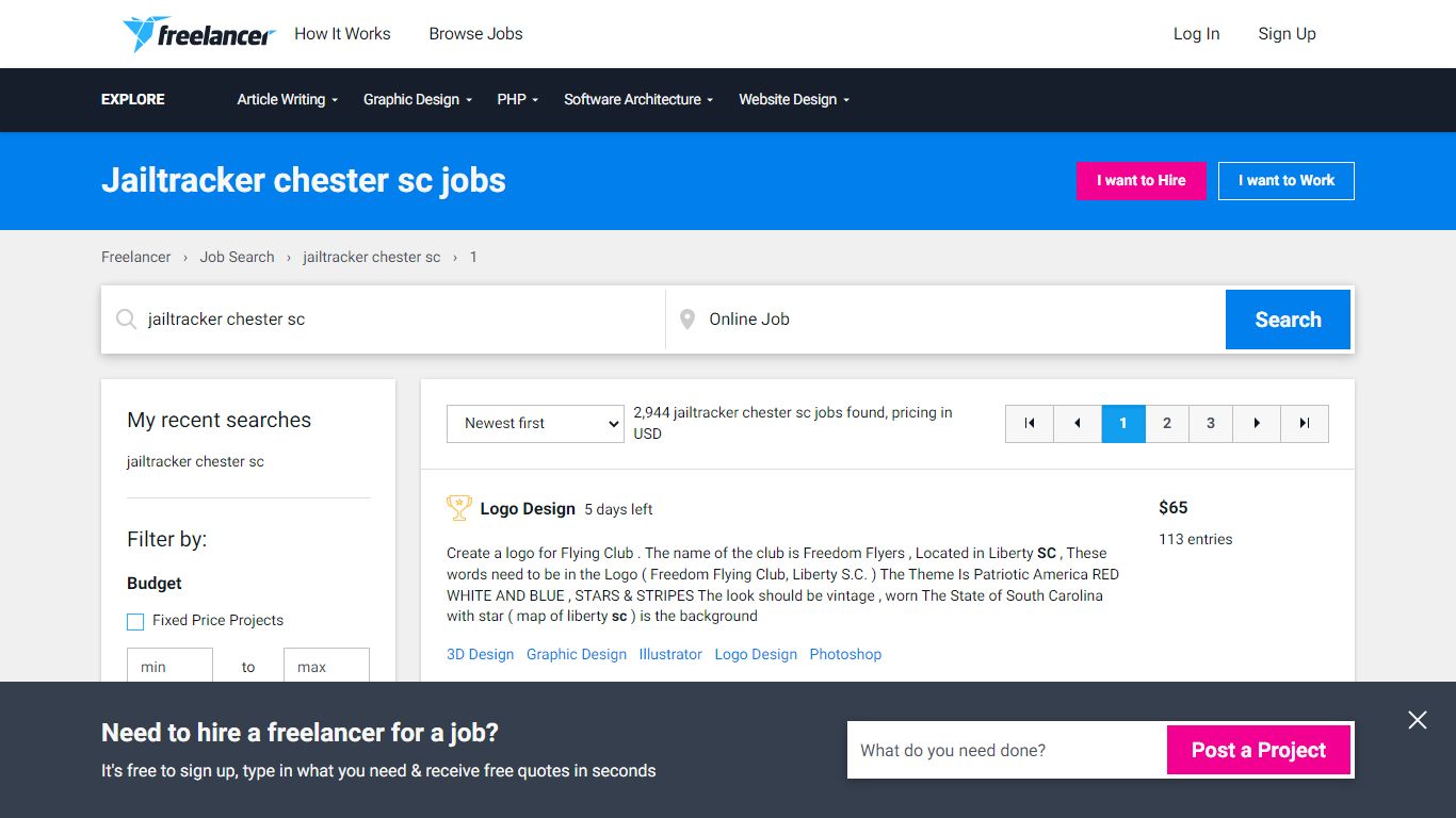 Jailtracker chester sc Jobs, Employment | Freelancer